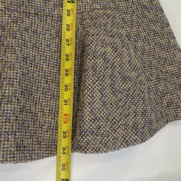 J. Crew Dress Gray Metallic Tweed Wool Blend Pleated Fit &Flare Mini 4 - Picture 8 of 16